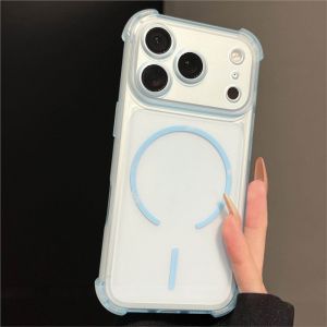 Translucent Clear Shockproof Case for Apple iPhone 17 17E 16 16E 14 15 Plus 13 12 Pro Max For Magsafe Magnetic Matte Soft Cover