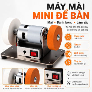 Máy mài đá Mini 220V- Động cơ 775 mạnh mẽ có thể điều chỉnh tốc độ có nắp mài dao / kéo / đánh bóng