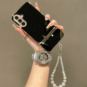 Luxury Plated Butterfly Pattern Phone Case With Bracelet For Samsung Galaxy A56 A36 A16 A26 A55 A35 A15 Anti-slip Design on the Side A54/A34/A14 Camera Bulge Protection Suitable for girls