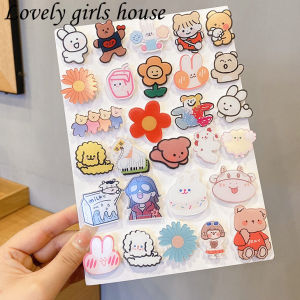 10 Pcs/Set Cartoon Brooch Set Gift Accessories Cute Pin for Women Girls [Lovely girls house]