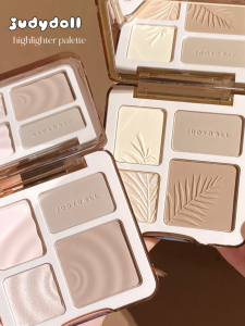 Judydoll 3D Face Contour Highlighter Palette Shimmer Glow Powder Brightening Long Lasting Nose Shadow Makeup Cosmetic