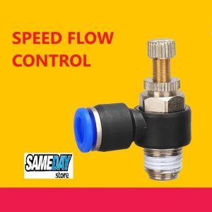 Pneumatic Flow Speed Control Valve Elbow Straight Selang PU OD 6mm 8mm Drat 1/4 1/2 M5