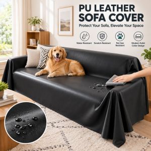 Home&Life.8 PU Leather Sofa Cover Waterproof Anti Slip Pet Hair Resistant Scratch Resistant Couch Protector