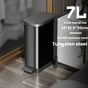 Stainless steel 7L/9L/13L/15L/20L high quality foot pedal trash bin with lip