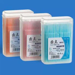 CH. 200pcs Double Head Tooth Floss Dental Floss Plastic Interdental