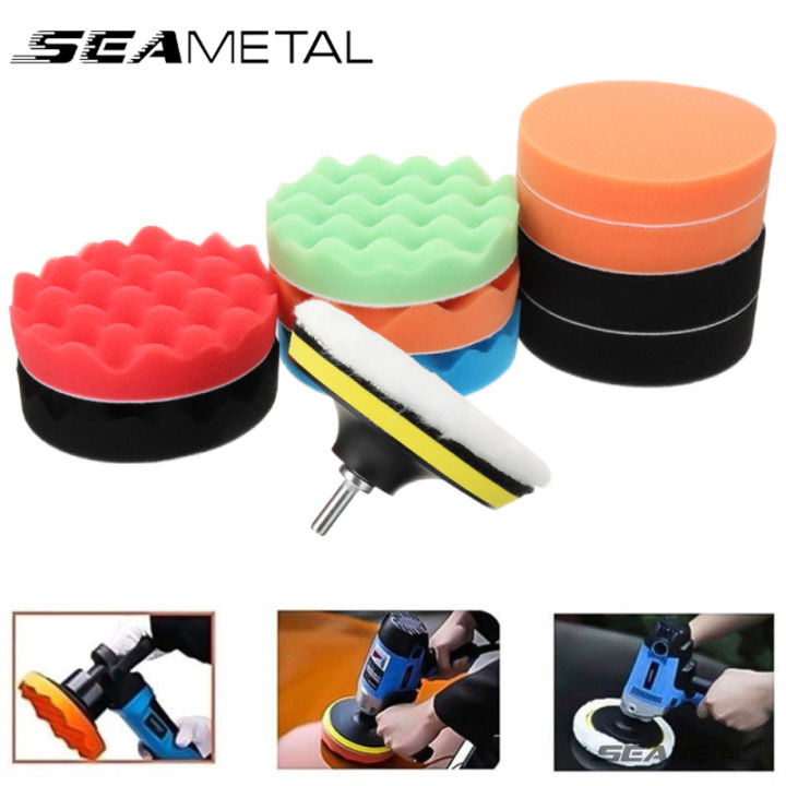 SEAMETAL 12PCS Car Polishing Sponge Pad Auto Beauty Buffing Wax Polish
