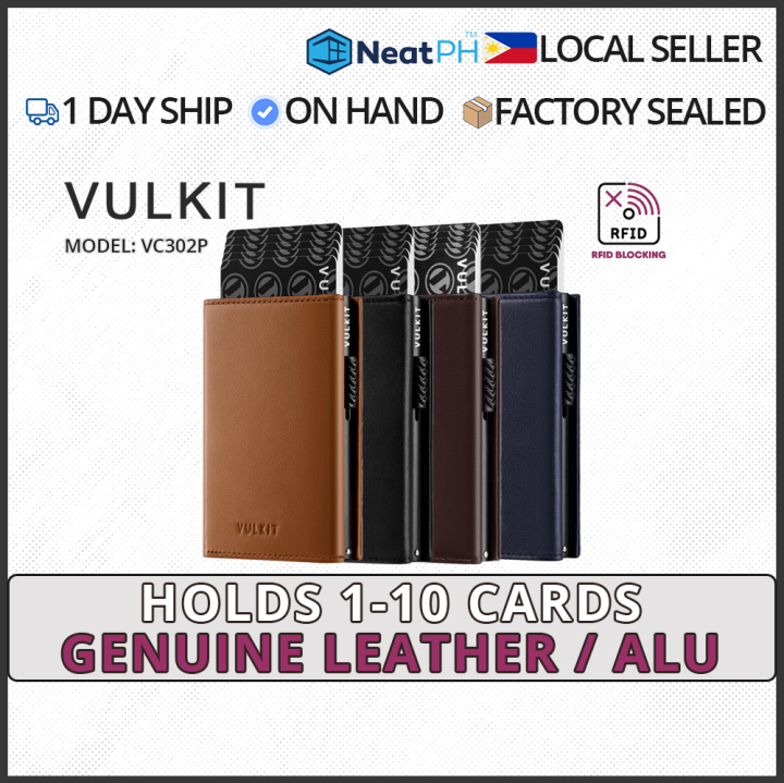 VULKIT Card Holder Genuine Leather Wallet With Coin Pocket Magnetic ...