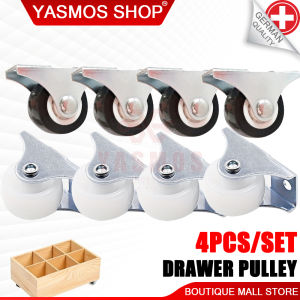 4pcs Nylon Caster Wheel White/Black (Size: 1" ) Wear-Resistant And Silent Fixed/Rotate Wheel (With Lock & Without Lock)