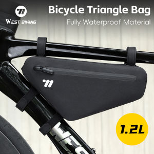 WEST BIKING Bicycle Triangle Bag Portable Large Capacity Rainproof Cycling Bag MTB Road Bike Front Frame Tube Bags Accessories