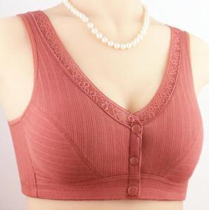 Mẹ Đồ Lót Trung niên và Cao tuổi Cotton Áo Ngực VEST-Phong Cách Phía Trước Khóa Không Có Thép Vòng Tập Hợp các Người Già Lớn Kích Thước Bông Áo Ngực Phụ Nữ