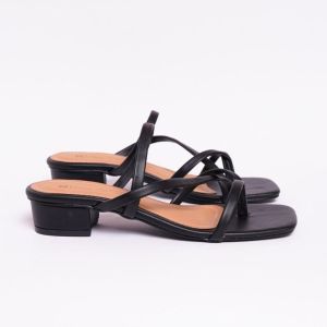 Sandal Heels 3cm JEPIT Bigsize 35 - 45 Ukuran Besar Kecil Kondangan Wanita Tali Hitam