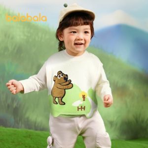 Balabala Áo Gi-lê cho bé bé gái cardigan cho mùa thu outerclothes 2024 Bộ sưu tập mới có tính năng ấm áp và dễ thương Boys Áo khoác