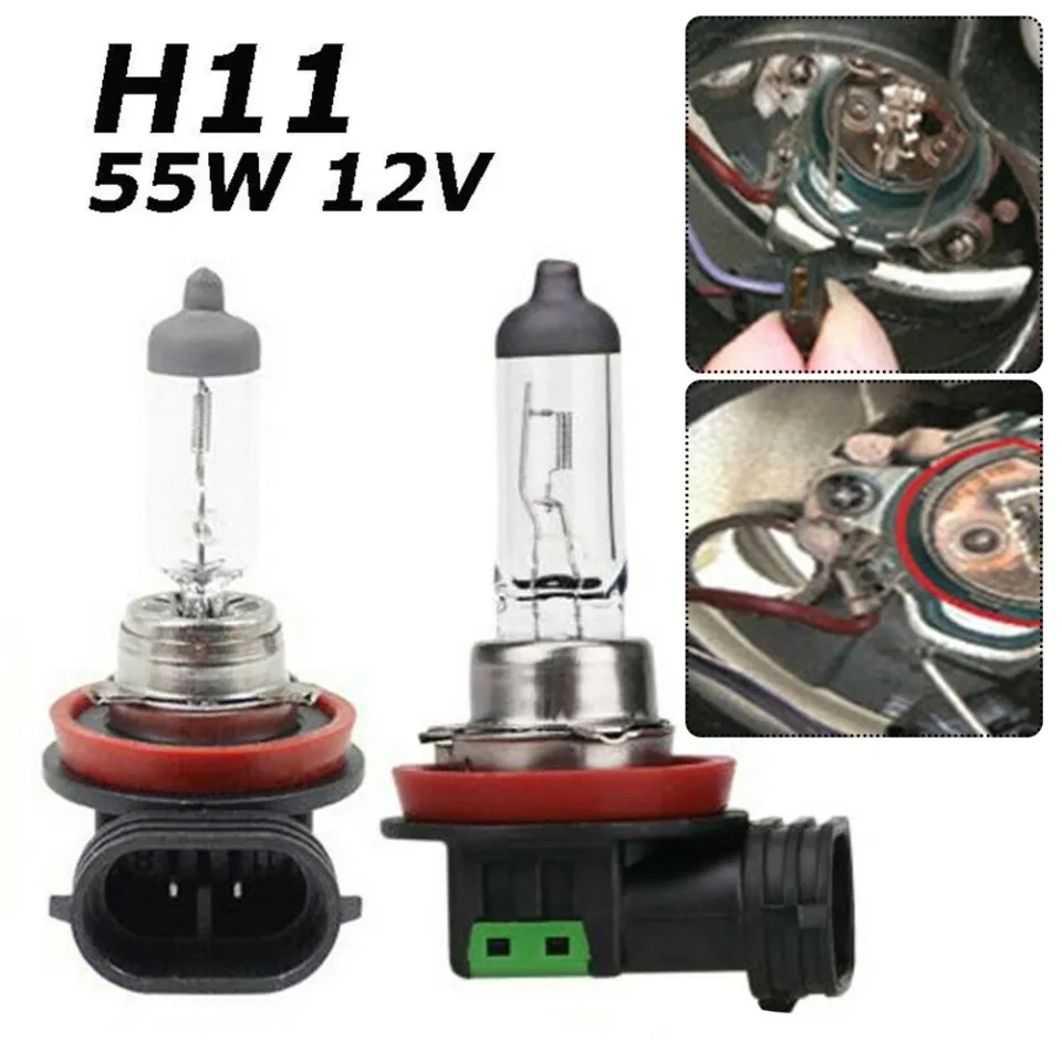 2PCS H11 Halogen Car Headlight Auto Low-Beam Driving Light Bulbs Fog Lamp 55W 12V Amber Light Lighting Bulbs High Quality