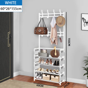 LUVHOME Multifunctional Shoe Rack Organizer Living Room Clothes Hanger Household Simple Floor Coat Rack Shoe Hat Rack