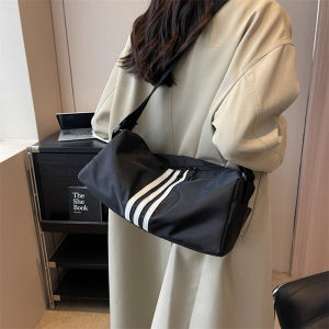 Sports fashionable three bar bag mens large capacity toast bag student casual shoulder bag