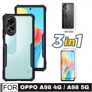 PROMO PAKET 3 INC 1 CASE OPPO A98 4G / OPPO A98 5G 2023 / OPPO A58 4G / OPPO A78 4G / OPPO RENO 8 4G Ultra Slim Shockproof Transparent Premium Softcase Anti Fall