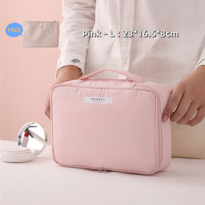 【SG STOCK】 Divided Makeup Organizer Bag | Portable Handheld Bag | Oxford Cloth Toiletry & Makeup Bag