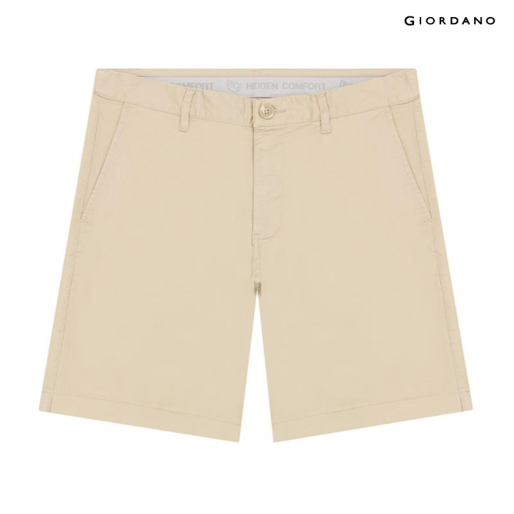 Giordano Men's Twill Slim Hidden Comfort Shorts 180° Waistband ...