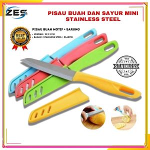 PISAU DAPUR STAINLESS PISAU SAYUR KUPAS BUAH / PISAU SARUNG WARNA PISAU TALENAN DAPUR SET MURAH