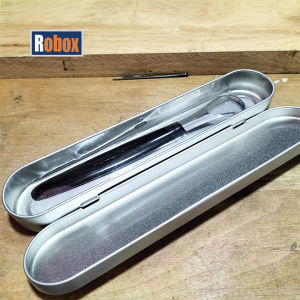 Dụng cụ vệ sinh lưỡi inox kèm hộp sắt cao cấp