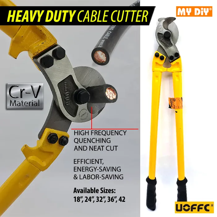 MYDIYHOMEDEPOT - CABLE CUTTER UOFFC HEAVY DUTY CRV CABLE CUTTER WIRE ROPE  CUTTER COPPER ALUMINIUM CABLE CUTTER 18 - 42