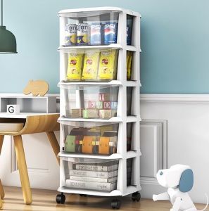 Heinoตู้ลิ้นชักแบบใส ลิ้นชักเก็บของ มองเห็นของด้านในสะดวกต่อการหยิบ ของเล่น เสื้อผ้า หนังสือต่างๆ พร้อมล้อเลื่อน