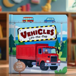 BEAR TALE Lift-the-Flap Books for Kids Books English Learning Books Vehicles Cognitive Books For Early Educational 14Pages