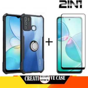 PROMO PAKET 2 INC 1 Case INFINIX GT 10 PRO 5G / HOT 12 PLAY / HOT 12 PLAY NFC Ultra Slim Shockproof Transparent Premium Softcase Anti Fall Cincin Rink