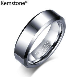 Kemstone 6MM Simple Gold Plated Tungsten Steel Ring For Mens Tungsten Rings