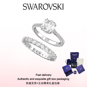 ♈Swarovski♈ Stylish Womens Jewelry The New Set (2) round cut white diamonds rhodium plated Constella Ring Valentines Day gifts birthday gifts Free genuine gift box