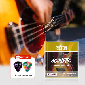 RIXTON Guitar Strings - Acoustic Guitar Strings - 80/20 Bronze - For 6 String Guitar - Deep Bright Projecting Tone - AS12 12-53 Bass Accessories