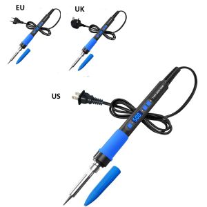 LITUILI 90W Bộ dụng cụ hàn điện Màn hình kỹ thuật số Phích cắm EU/US/UK Mỏ hàn kỹ thuật số Chuyên nghiệp Hàn nhiệt độ cố định Bút hàn điện Sửa chữa điện tử