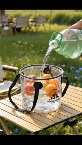 Megamall Folding Water Bucket 10L / 17.5L Outdoor Portable Camping Water Bag Large Capacity Leakproof Bucket