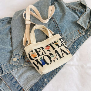GentleWoman Mini Canvas Girl Tote Bag gentle woman sling bag Mobile Crossbody Purse with Portable Woman Mini Tote Bag Thailands