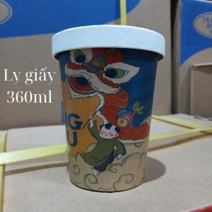 Ly Giấy 2 Lớp PE In Hoa Văn Trung Thu 2025 360 480 660ml