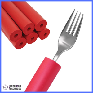 Non-Slip Foam Tube Handle Grip (Medium Red) – Utensil Sleeve for Special Needs Elderly & OT Use