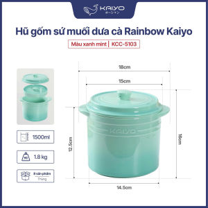 Hũ Gốm Sứ Muối Dưa Cà Đựng Mỡ Rainbow Kaiyo Dung Tích 1.5L -2L