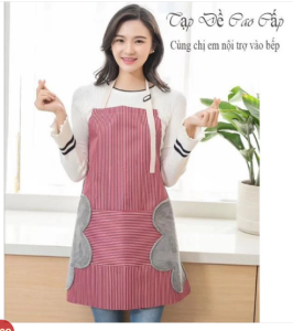 Tạp Dề Kẻ Caro Có Khăn Lau Tay Bên Hông Chống Thấm Nước Siêu Tiện Lợi
