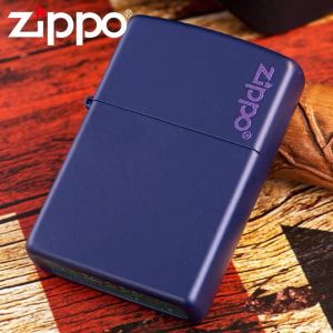 Zippo Navy Blue Matte With Zippo Logo Classic Windproof Pocket Lighter ｜Zippo 239ZL [Fulfilled By Lazada]