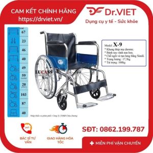 Xe Lăn LUCASS X-9/ X9B rẻ nhất tphcm - tiêu chuẩn phù hợp cho người già người bệnh người khuyết tật hoàn cảnh khó khăn