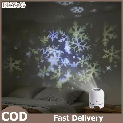 PkYeG LED Ocean Projector Light 360° Rotating Dynamic Night Light USB Powered Ambient Lamp Decorative Lighting For GameLiving Room