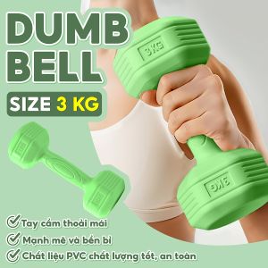 (Q314) BG -Một cặp Tạ tay 3KG cao cấp thép đặc bọc cao su nhám thái lan tập Gym