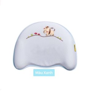 Gối cao su non cho bé sơ sinh Baby moov chống méo bẹp đầu vỏ giặt được từ 0-36 tháng tuổi