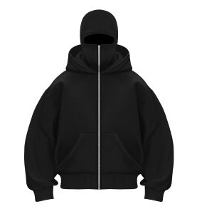 Do The Flow HOODIE BALACLAVA ZIPPER BESI JAKET BOXY HITAM