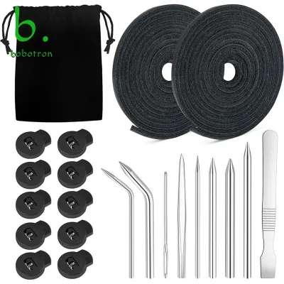 Baseball Glove Lacing Repair Kit Includes 2 Leather Straps 10 Buckles Lock 9 Glove Laces&amp Storage Bag