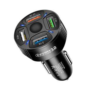 Charger Mobil Fast Charging 35W Casan Mobil 12-32 Volt 7A Empat Port USB Charger Hp di Mobil