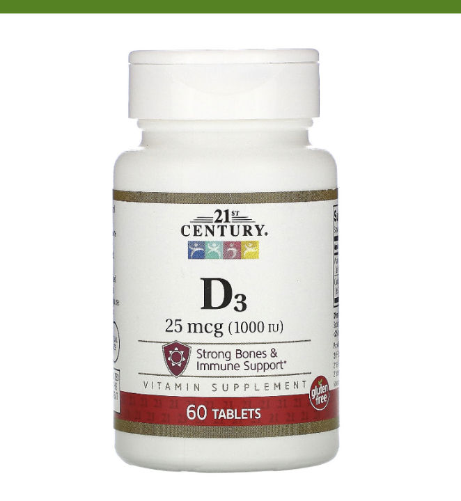 21st Century, Vitamin D3, 25 mcg (1,000 IU), 60 Tablets (Expiration