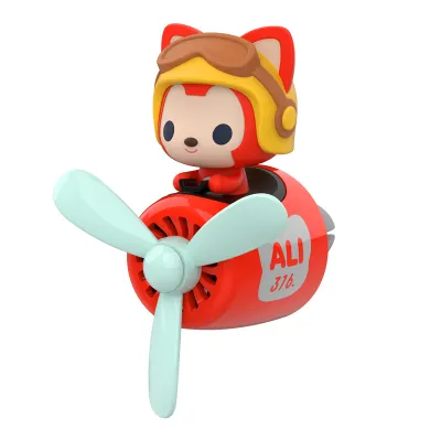 Car Air Fresheners Cute Cartoon Bear Toy Pilot Automotive Air Outlet Propeller Creative Fan Car Perfume Decoration