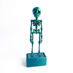 JON09 Air Pump Driven Dancing Skeleton Aquarium Bubbler Glow in Dark 3D Printed Fish Tank Dance Skull Bubbler Funny Dancing Underwater Movable Skeleton Fish Tank Bubbler Fish Landscaping