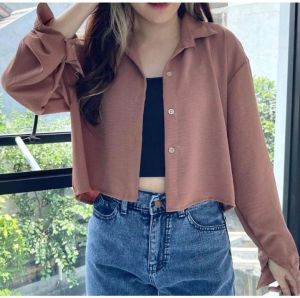 Kemeja Wanita Linen Olivia Oversize bahan Linen Nyaman asli